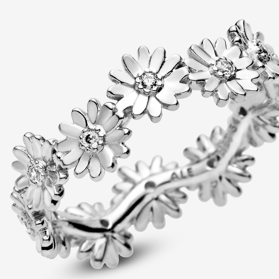 Bande Pandora Sparkling Daisy Flower Crown Argent | 8467-JCUSK