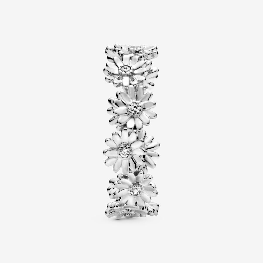 Bande Pandora Sparkling Daisy Flower Crown Argent | 8467-JCUSK