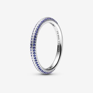 Bande Pandora ME Blue Pave Argent | 8106-YNFAL