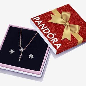Collier Et Boucles D'oreilles Ensembles Pandora Sparkling Snowflake Gift Multicolore | 2853-ISVOT